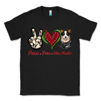Black Peace Love Blue Heeler Classic Tee - Jasminsmagicworld