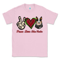 Bubblegum Pink Peace Love Blue Heeler Classic Tee - Jasminsmagicworld
