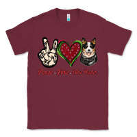 Burgundy Peace Love Blue Heeler Classic Tee - Jasminsmagicworld