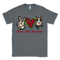 Charcoal Heather Peace Love Blue Heeler Classic Tee - Jasminsmagicworld