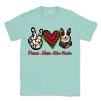 Seafoam Peace Love Blue Heeler Classic Tee - Jasminsmagicworld