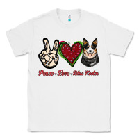White Peace Love Blue Heeler Classic Tee - Jasminsmagicworld
