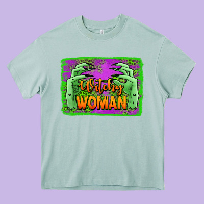 Witchy Woman Hands Heavy Core Tee Designed By Jasminsmagicworld