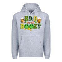 Heather Grey bad and boozy wıth beer and coins Premium Hoodie - Artiststas