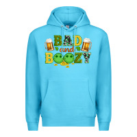 Ocean Blue bad and boozy wıth beer and coins Premium Hoodie - Artiststas