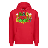 Red bad and boozy wıth beer and coins Premium Hoodie - Artiststas