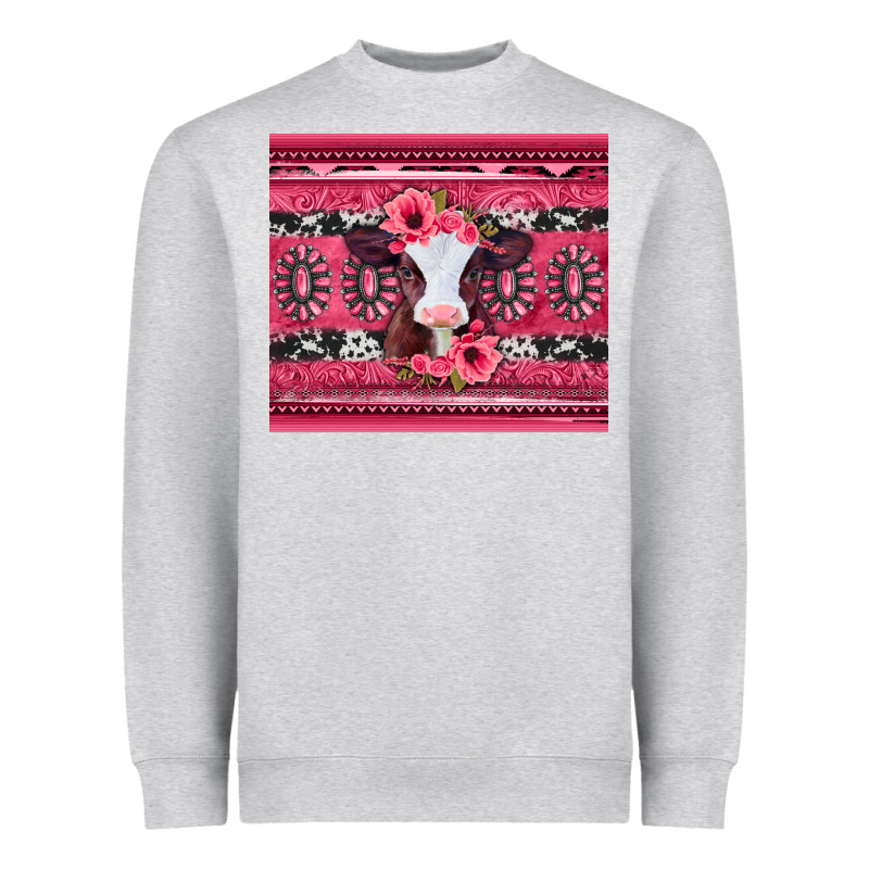 Pink Gemstone Baby Calf Western Valentines Day Heavyweight Sweatshirt by Jasminsmagicworld | Teevron
