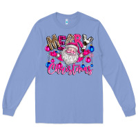 Colony Blue merry Christmas santa Long Sleeve Tee - CowhideDigitalArt