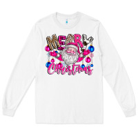 White merry Christmas santa Long Sleeve Tee - CowhideDigitalArt