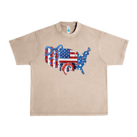 French Oak America map Urban Heavy Tee - CowhideDigitalArt