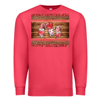 Cardinal valentines day gnomes leopard Premium Sweatshirt - Jasminsmagicworld