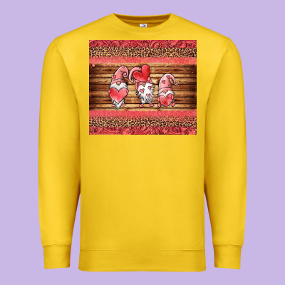 Valentines Day Gnomes Leopard Premium Sweatshirt Designed By Jasminsmagicworld