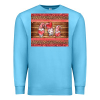 Ocean Blue valentines day gnomes leopard Premium Sweatshirt - Jasminsmagicworld