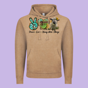 Peace Love Hampshire Sheep Vintage Hoodie Designed By Lillyallendesigns