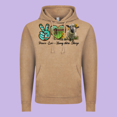 Peace Love Hampshire Sheep Vintage Hoodie Designed By Lillyallendesigns