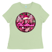 Matcha pink merry christmas Ladies Tee - FaDigitalArtStudio