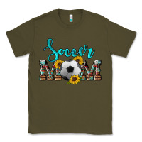 Army Green western leopard cowhide sunflowers  glitter mom soccer Classic Tee - Artiststas
