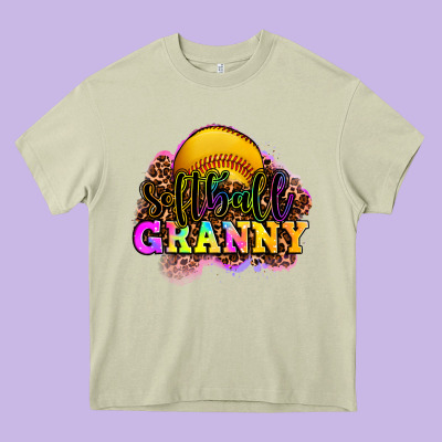 Softball Granny Heavy Core Tee Designed By Oliviacreatesart
