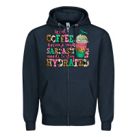 Navy iced coffee because my sarcasm needs to stay hydra Zipper Hoodie - Jasminsmagicworld