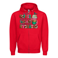 Red iced coffee because my sarcasm needs to stay hydra Zipper Hoodie - Jasminsmagicworld