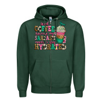 Sports Green iced coffee because my sarcasm needs to stay hydra Zipper Hoodie - Jasminsmagicworld