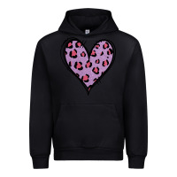 Black Glitter Purple Leopard Heart Urban Hoodie - Jasminsmagicworld