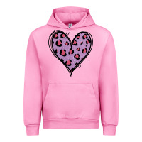 Fuchsia Pink Glitter Purple Leopard Heart Urban Hoodie - Jasminsmagicworld