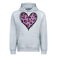 Heather Grey Glitter Purple Leopard Heart Urban Hoodie - Jasminsmagicworld