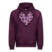 Mauve Wine Glitter Purple Leopard Heart Urban Hoodie - Jasminsmagicworld