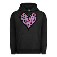 Pigment Black Glitter Purple Leopard Heart Urban Hoodie - Jasminsmagicworld