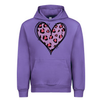 Tulip Glitter Purple Leopard Heart Urban Hoodie - Jasminsmagicworld