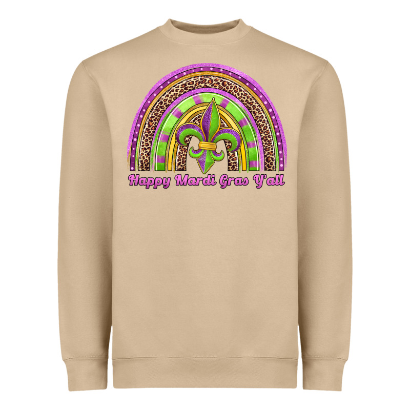 Happy Mardi Gras Y'all Rainbow Heavyweight Sweatshirt by Jasminsmagicworld | Teevron