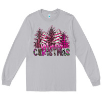 Moon Dust Merry Christmas pink  trees Long Sleeve Tee - CowhideDigitalArt