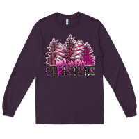 Plum Merry Christmas pink  trees Long Sleeve Tee - CowhideDigitalArt