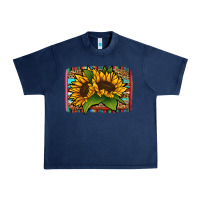 Navy sunflower serape leopard background Urban Heavy Tee - Jasminsmagicworld