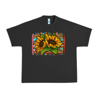 Pigment Black sunflower serape leopard background Urban Heavy Tee - Jasminsmagicworld