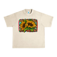 Sandshell sunflower serape leopard background Urban Heavy Tee - Jasminsmagicworld