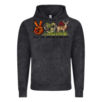 Vintage Black Peace Love White Tailed Buck Deer Vintage Hoodie - LillyAllenDesigns