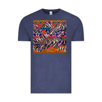 Vintage Denim african ankara zebra seamless pattern Vintage Tee - BundleAndBundleShop