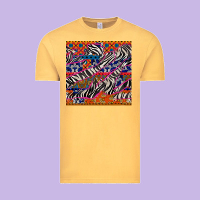 African Ankara Zebra Seamless Pattern Vintage Tee Designed By Bundleandbundleshop