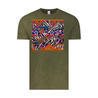 Vintage Olive african ankara zebra seamless pattern Vintage Tee - BundleAndBundleShop