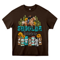Chocolate Brown shoulda been a cowgirl Heavy Core Tee - OliviaCreatesArt