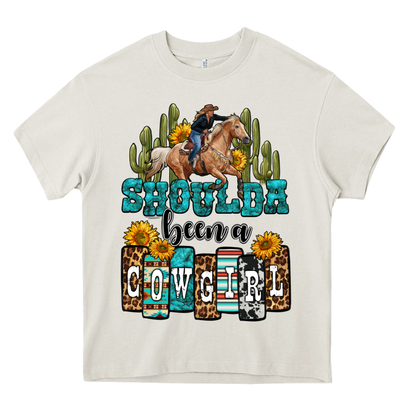 Shoulda Been A Cowgirl Heavy Core Tee by OliviaCreatesArt | Teevron