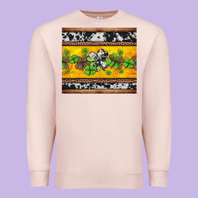 St Patricks Day Western Shamrock Premium Sweatshirt Designed By Jasminsmagicworld