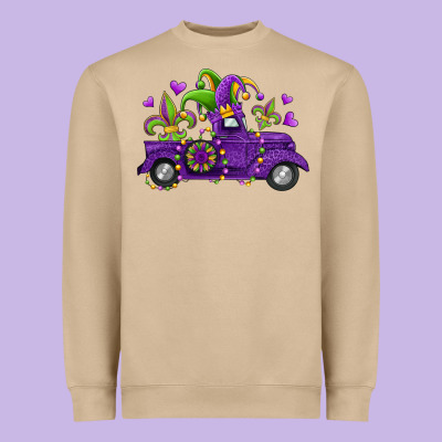 Mardi Gras Truck Heavyweight Sweatshirt Designed By Jasminsmagicworld