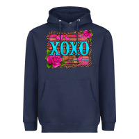 Navy xoxo valentine's day pink roses and hearts Heavyweight Hoodie - Jasminsmagicworld