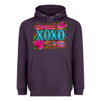 Plum xoxo valentine's day pink roses and hearts Heavyweight Hoodie - Jasminsmagicworld