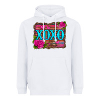 Xoxo Valentine's Day Pink Roses And Hearts Heavyweight Hoodie | Teevron