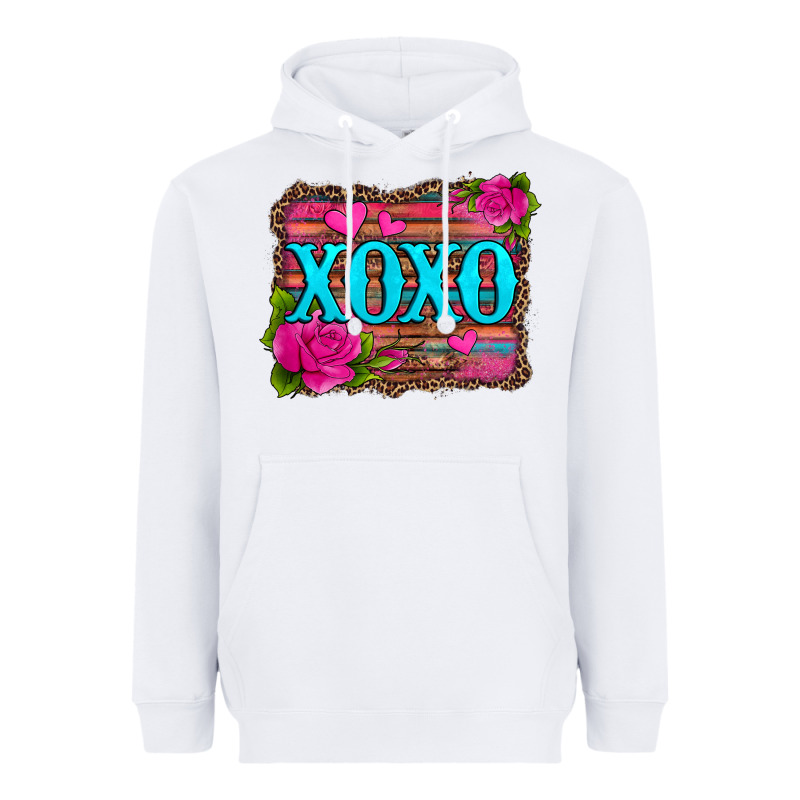 Xoxo Valentine's Day Pink Roses And Hearts Heavyweight Hoodie by Jasminsmagicworld | Teevron