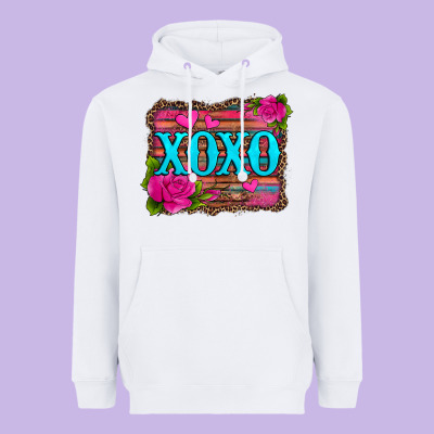 Xoxo Valentine's Day Pink Roses And Hearts Heavyweight Hoodie Designed By Jasminsmagicworld